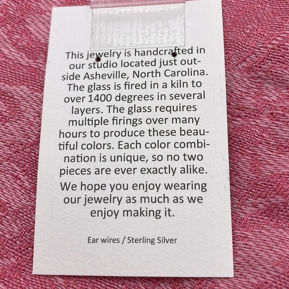 Rainbow Green Glass Tear Drop Dangle Earrings - Picture 9 of 9